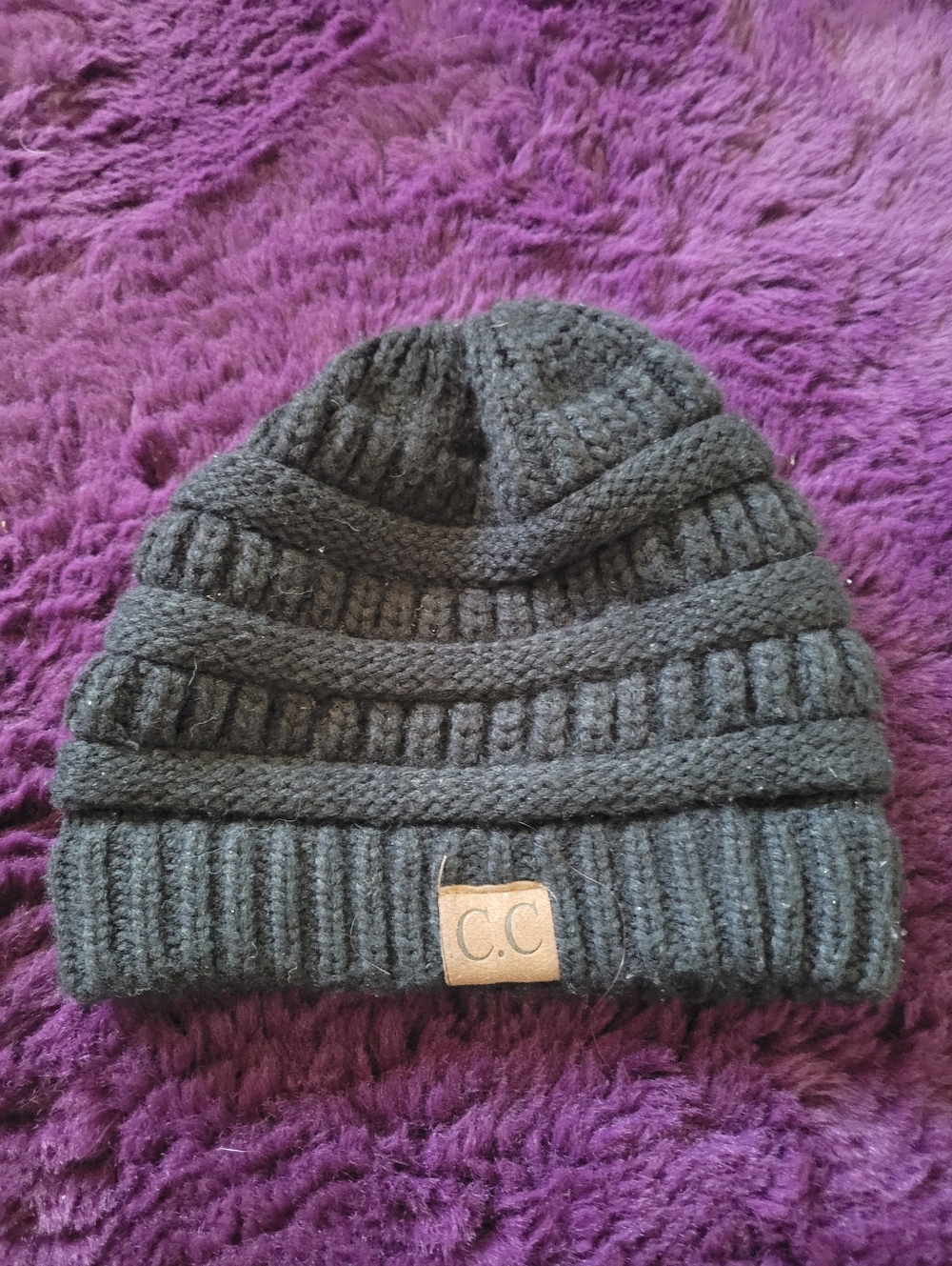 Black Ponytail C.C. Beanie